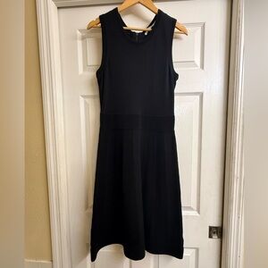 Boden Elegant Black Ribbed A-Line Dress Size 8R